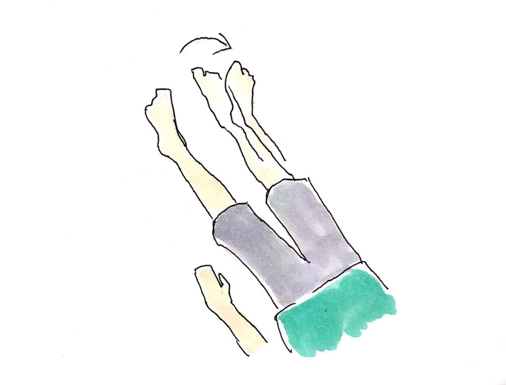左右に脚全体を動かす